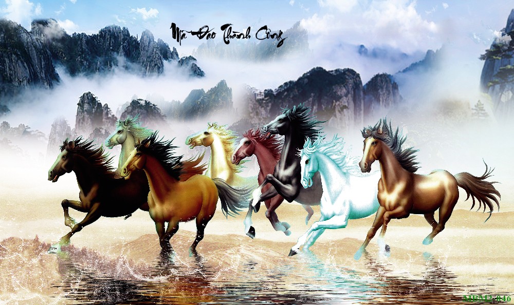 Tranh ngựa - bát mã - Mã đáo MBM2-046